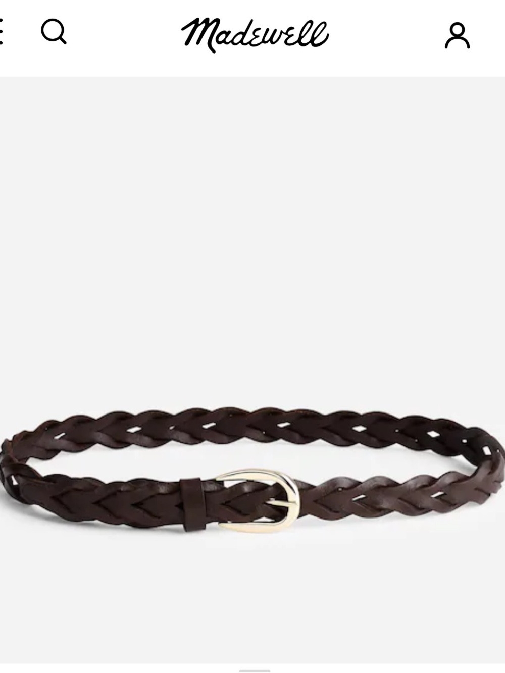 NEW🤎 Madewell braided belt in dark CAROB $78 XXS-XS
